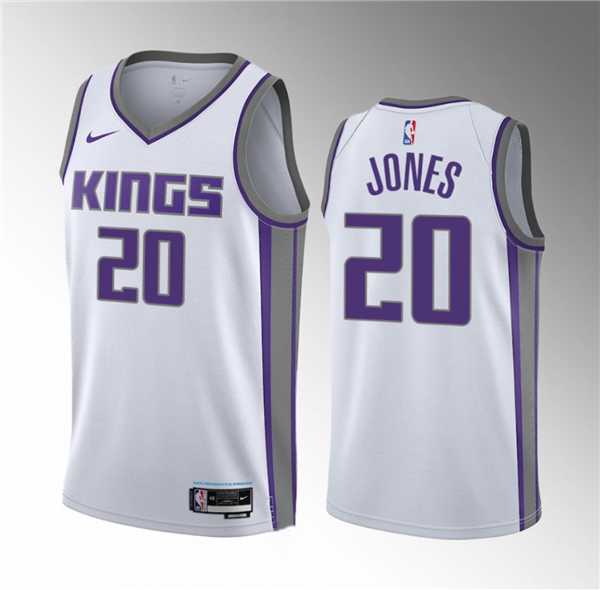 Men%27s Sacramento Kings #20 Colby Jones White 2023 Draft Association Edition Stitched Jersey Dzhi